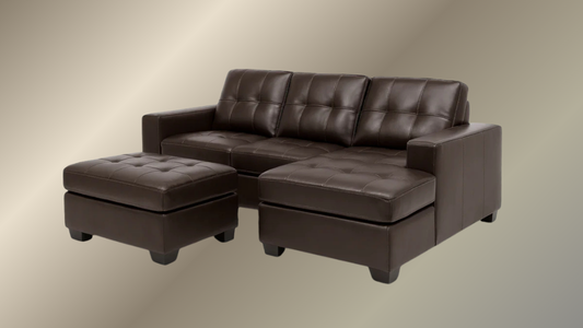 Jessica Corner Sofa with Ottoman (Dark Brown)