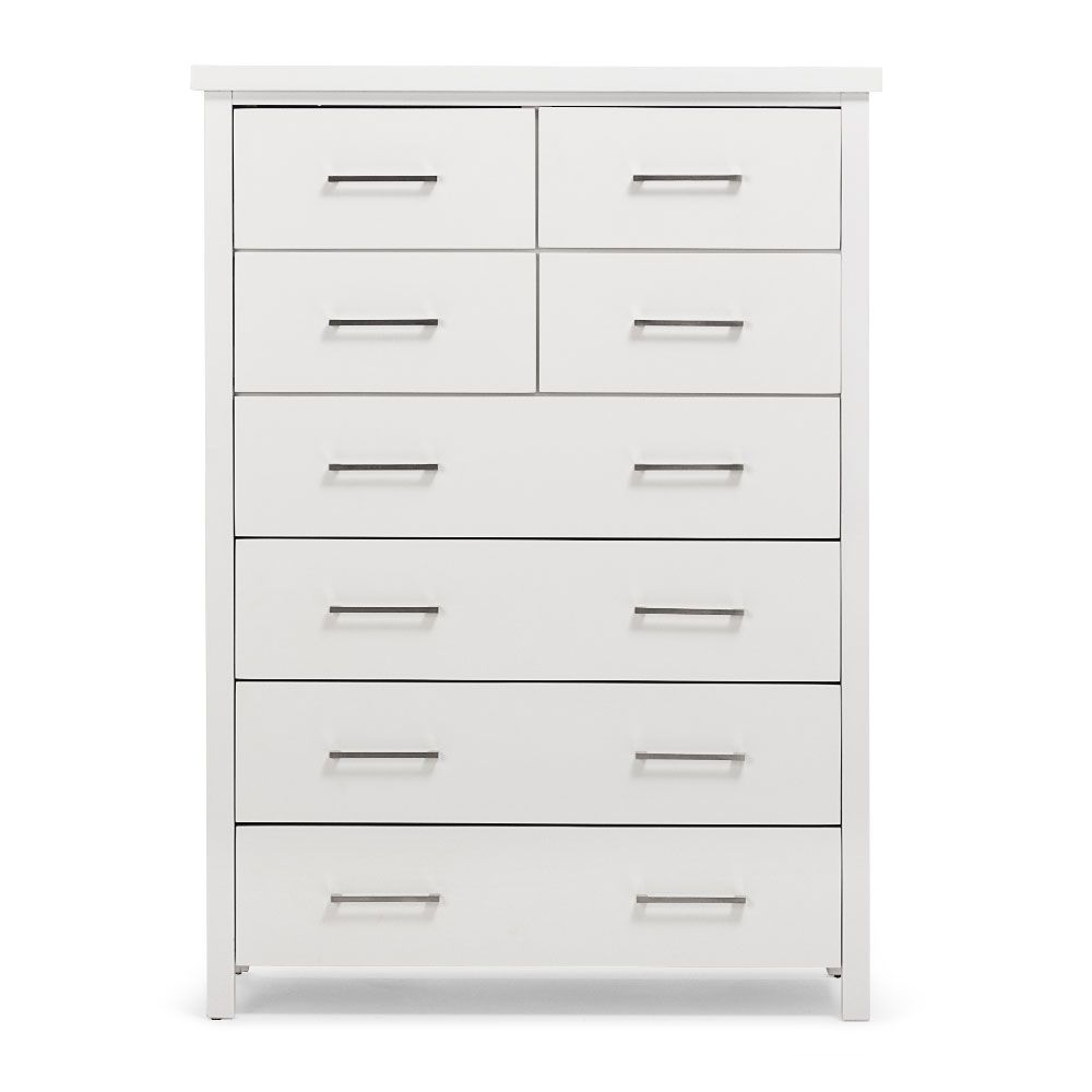 Master White 8 Drawer tallboy