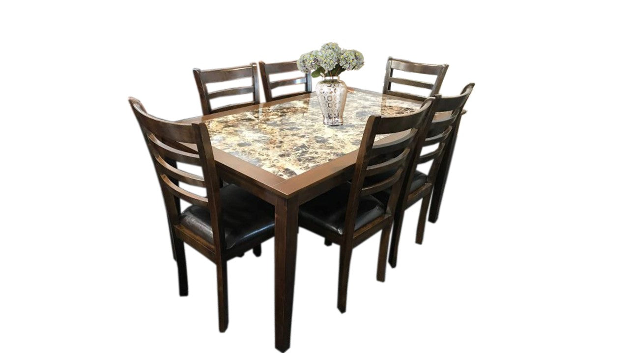 Mission Marble Dining Table With 6 Chairs