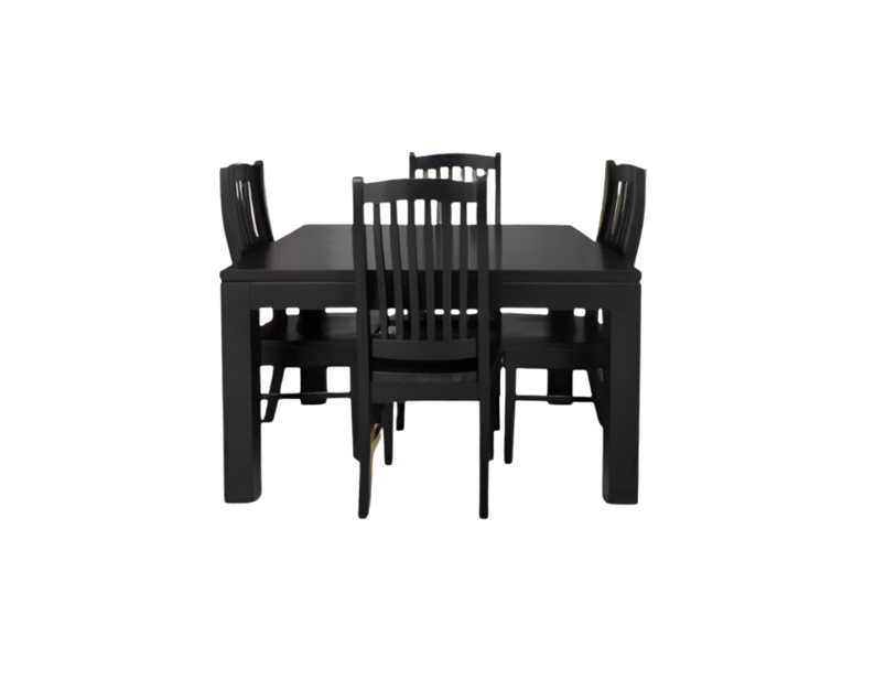 Royal Black Solid wood Dining set (1m Table)