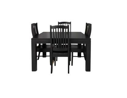 Royal Black Solid wood Dining set (1m Table)