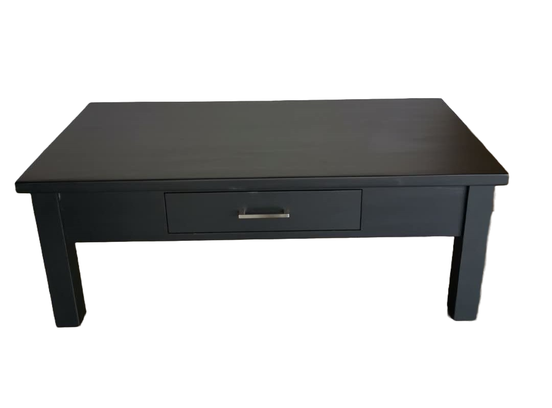 Pine Black 1-Drawer Coffee Table