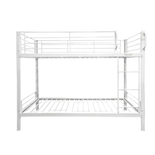 Metal Single - Single Bunk (Black / White) with mattress