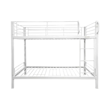 Metal Single - Single Bunk (Black / White) with mattress
