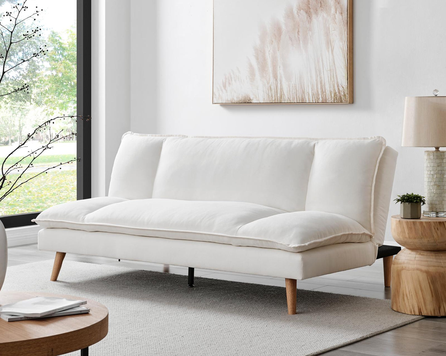 Rome 3 Seater Sofa Bed - White