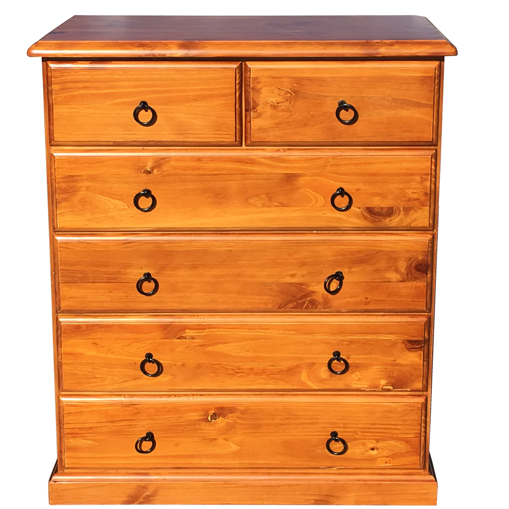 Classic Pine 6 Drawer Tallboy