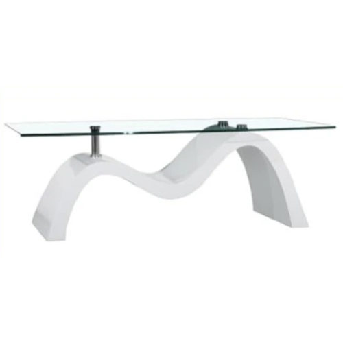 GLASS MYRON White COFFEE TABLE