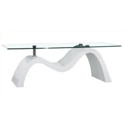 GLASS MYRON White COFFEE TABLE