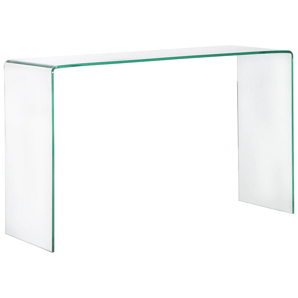 Glass U - Shape Hall Table