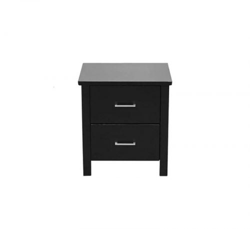 Tina 2 Drawer Bedside Table- Black