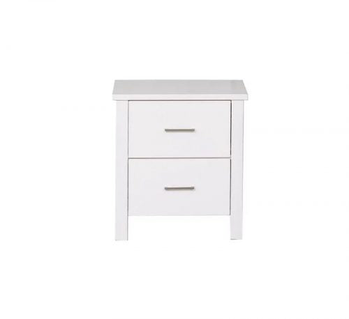 Tina 2 Drawer Bedside Table- white
