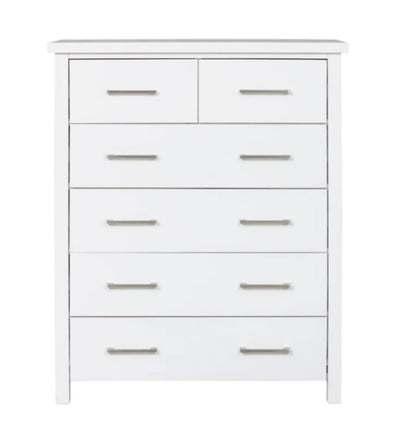 Master White 6 Drawer Tallboy - White