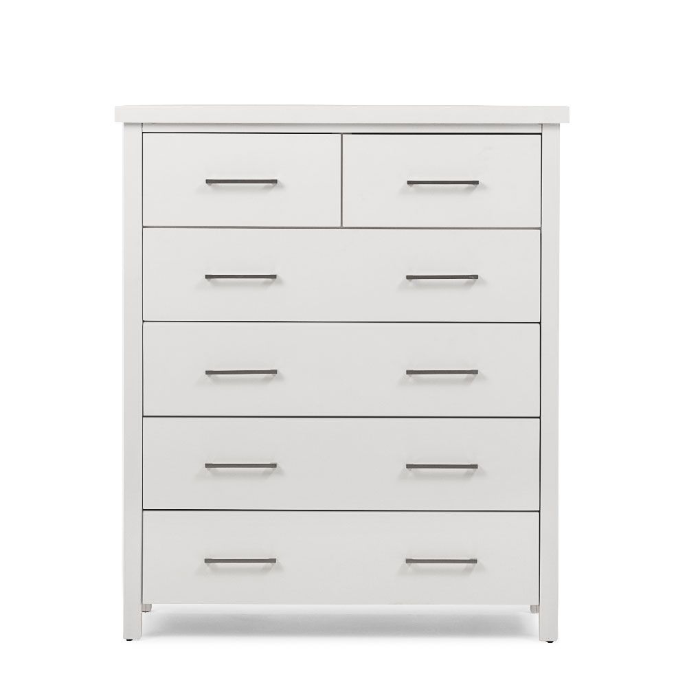 Master White 6 Drawer Tallboy