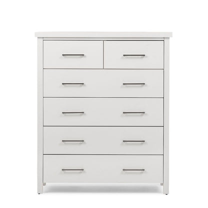 Master White 6 Drawer Tallboy - White