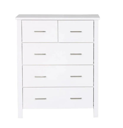 Tina 5 Drawer Tallboy - White