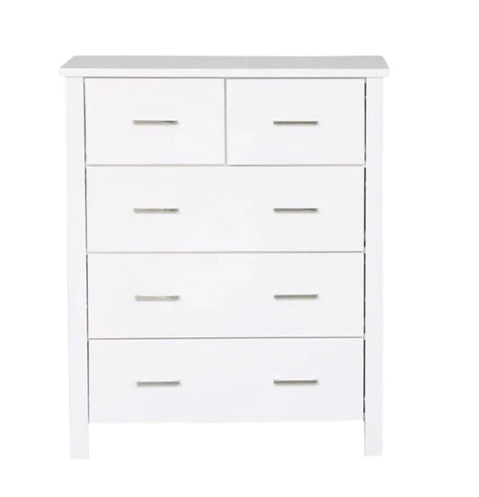 Tina 5 Drawer Tallboy - White