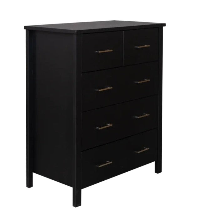 Tina 5 Drawer Tallboy- Choco Black