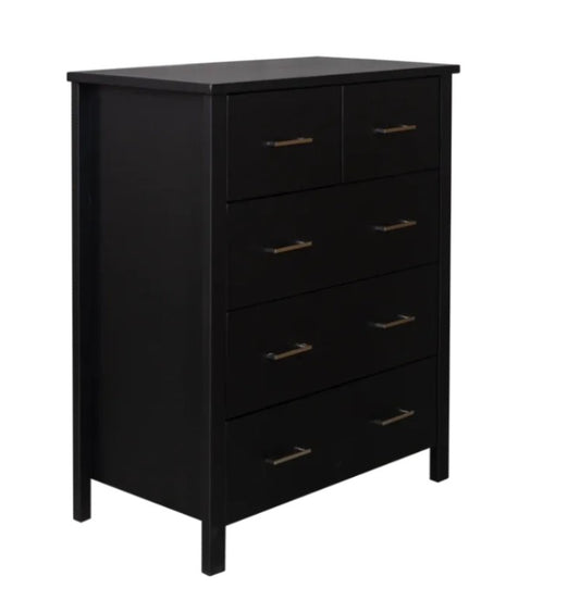 Tina 5 Drawer Tallboy- Choco Black