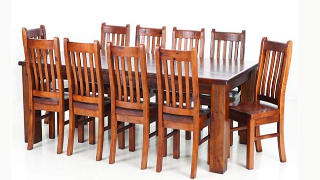 Felton 2.4m Dining Table with 10 Chairs
