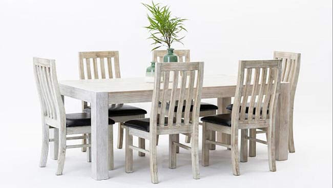 Amanda Wooden Dining Table With 6 Chairs