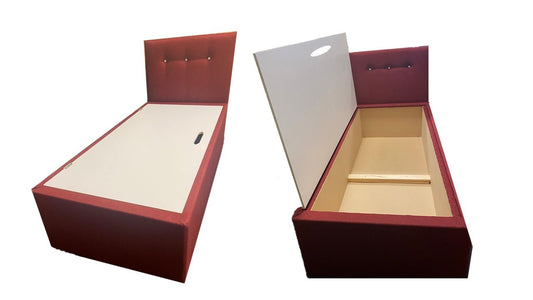 Customized "Rubie" Box Storage Bed with Headboard