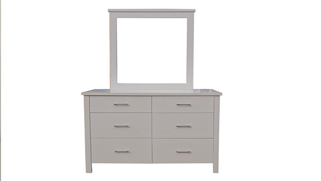 Tina 6 Drawer Dresser with Mirror - White