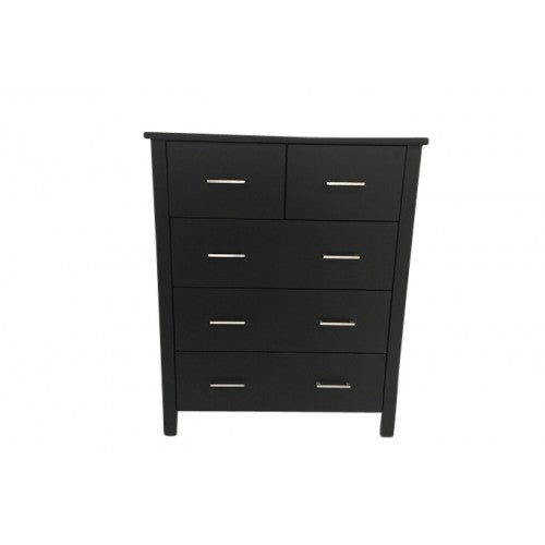 Tina 5 Drawer Tallboy- Chocolate Black