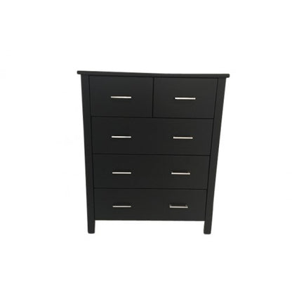 Tina 5 Drawer Tallboy- Choco Black