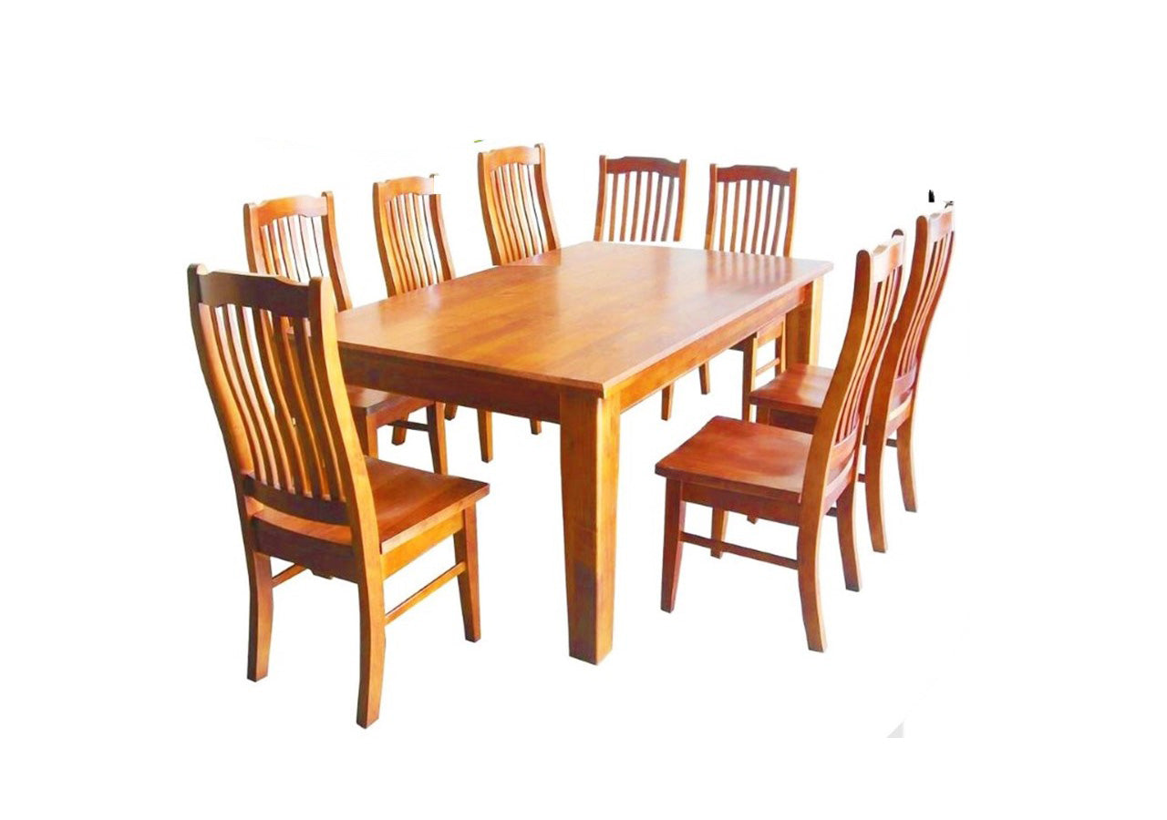 Pine Nature color 1.8 m Dining Table with 8 Chairs