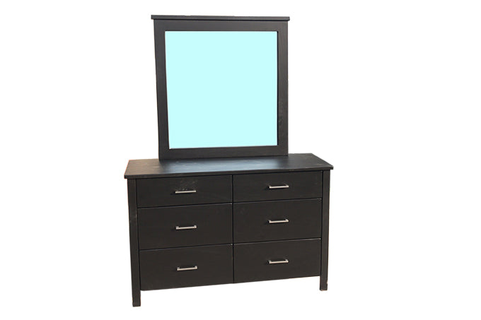 Tina 6 Drawer Dresser with Mirror - Choco Black